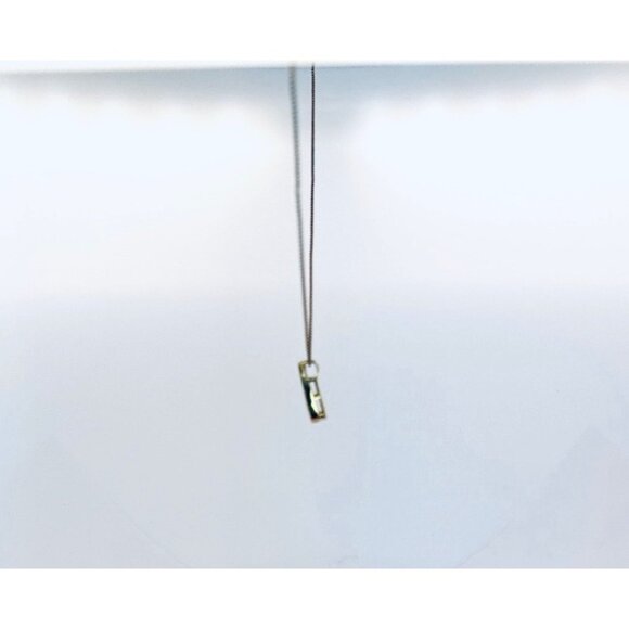 Vintage Italy 925 Sterling Silver Pendant Necklace w/ Graduated CZ Stones 18” - Picture 4 of 10